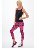 Pink leggings with black patterns H0060 - Online store - Boutique